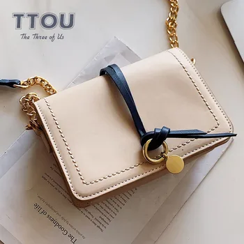 

TTOU Fashion Women Messenger Bag Quality Soft Leather Chain Female Shoulder Bag Casual Flap Bag Small Ladies' Crossbody Bag Sac