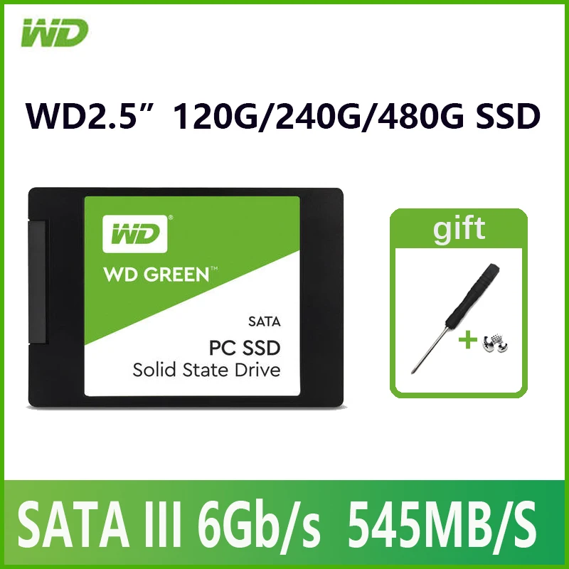 Внутренний твердотельный накопитель WD Green 2 5 дюйма для ПК SSD 120 ГБ 240 480 жесткий диск