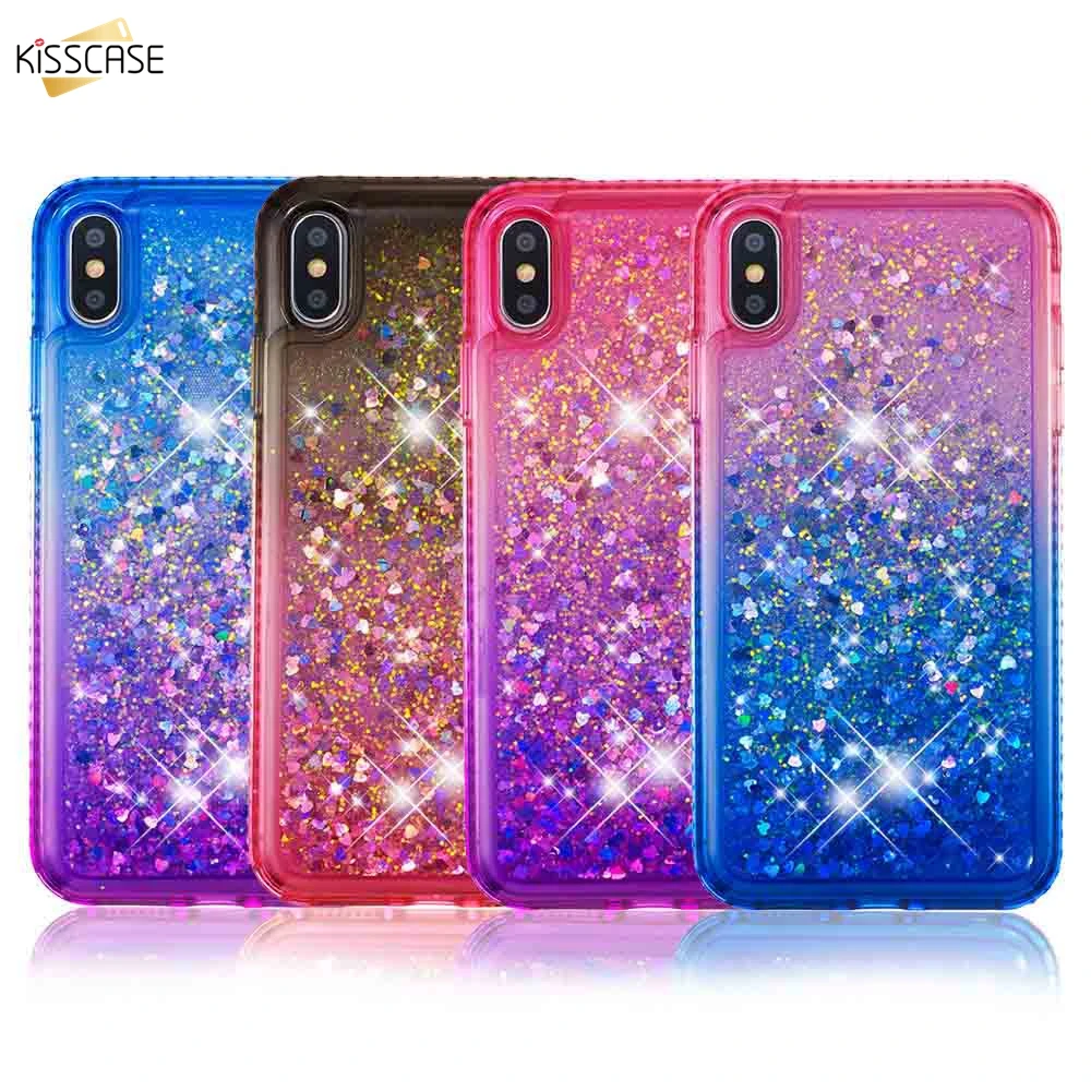 

KISSCASE Gradient Quicksand Phone Case For iPhone 5 5S SE Soft TPU Cover For iPhone 6 6S 7 8 Plus X XS Max XR Funda Capinha Capa