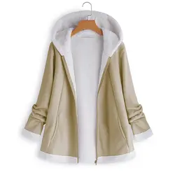 Для женщин с длинным рукавом пальто капюшоном карманы на молнии из искусственного флиса пальто для будущих мам манто 2019 осень зим