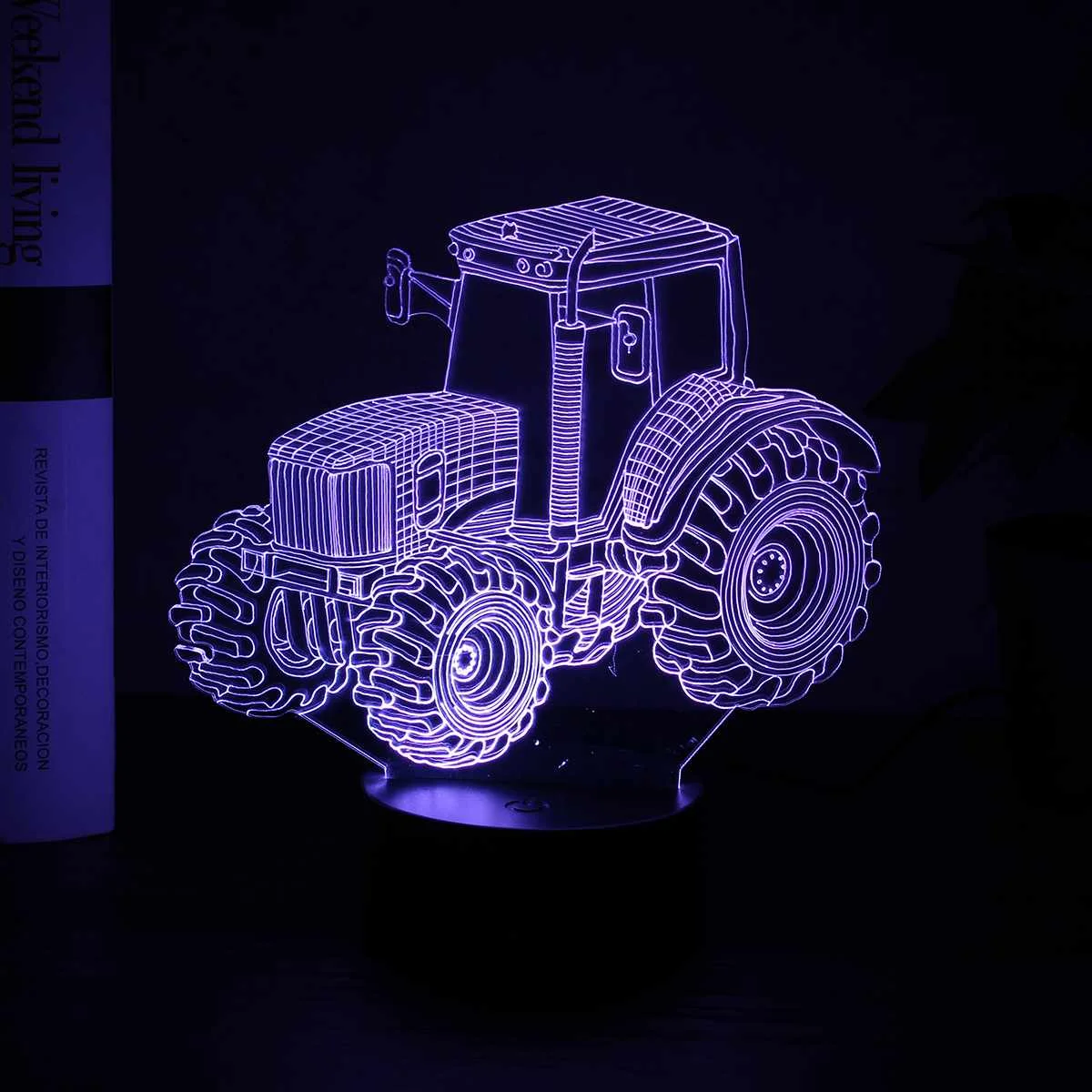 

USB LED 3D Tractor Drag Racing Night Light Colorful Moon Lamp Touch Remote Controller Kids Birthday Lampara Gift