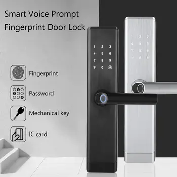 

Password Lock Smart Voice Prompt Fingerprint Door Lock USB Charging Brush Card Password Anti-Theft Door Lock fechadura