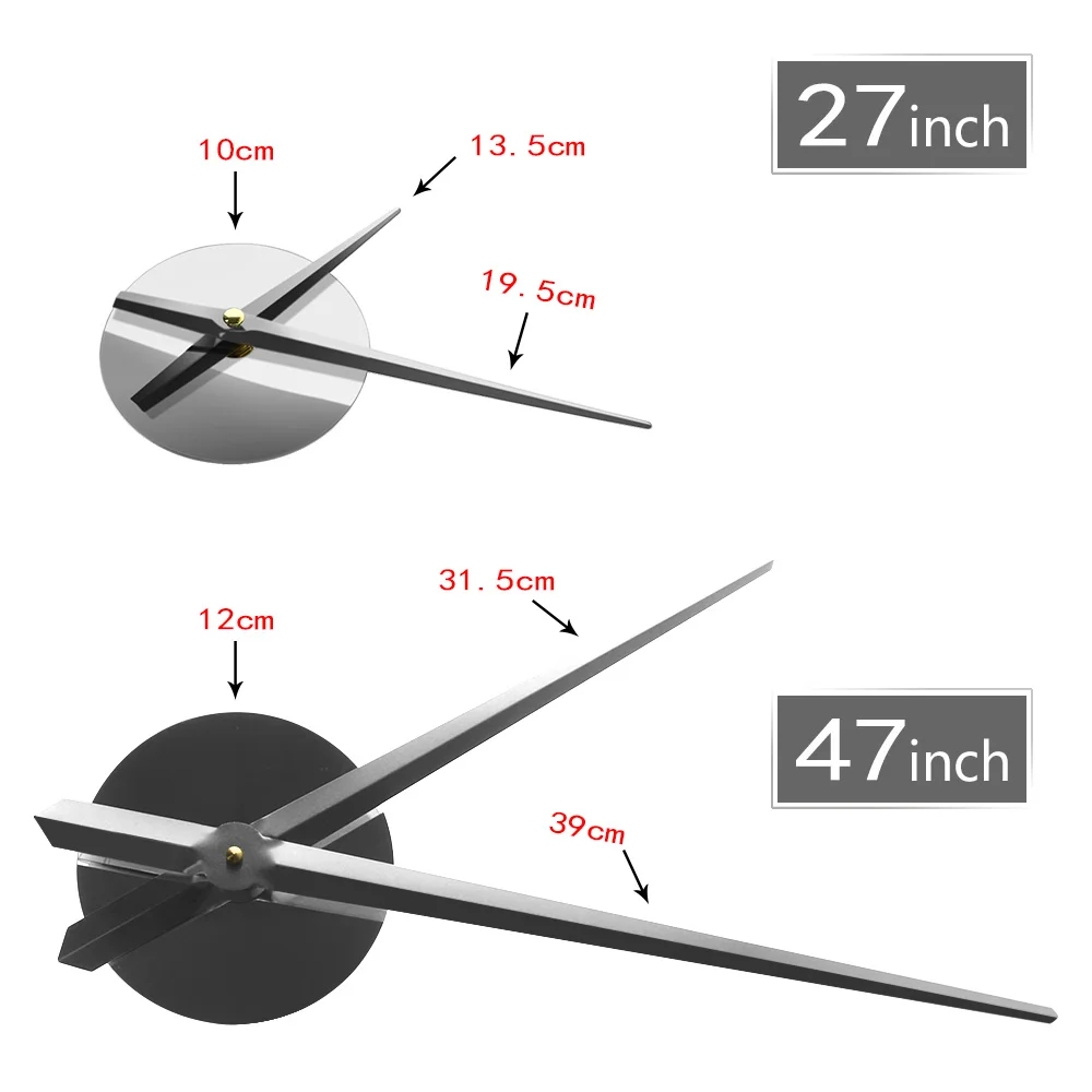 Простые современные декоративные 3D DIY настенные часы без рамы креативное шоу акриловые настенные наклейки с зеркальной поверхностью для гостиной