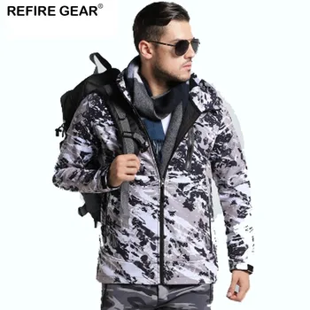 

Refire Gear Spring Outdoor Jacket Men Sports Softshell Fleece Jacket Camping Hiking Windproof Thermal Hooded Clothing