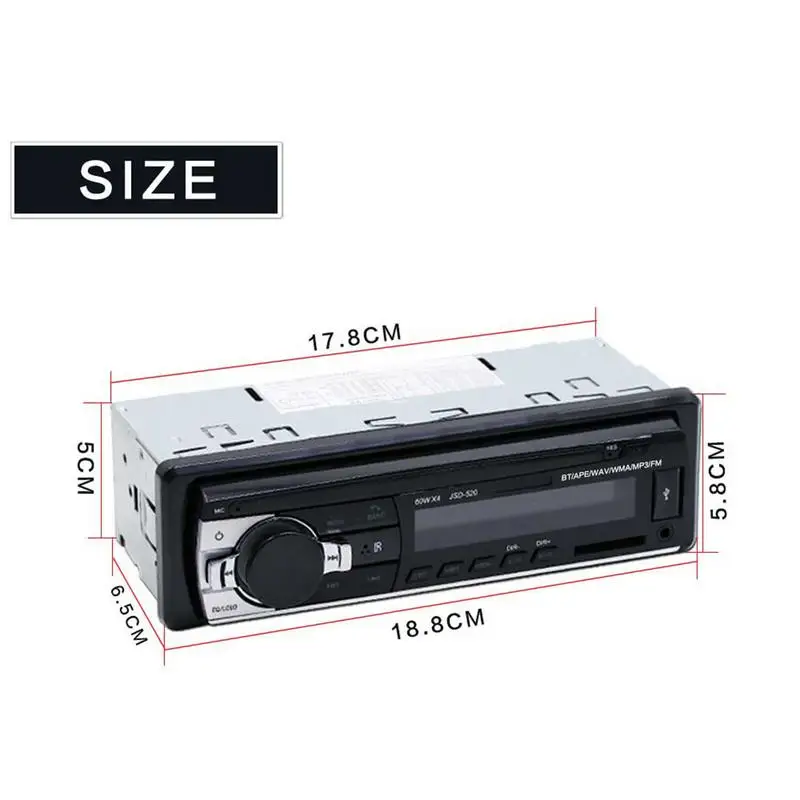 Автомобильный Радио Bluetooth стерео аудио в тире FM MP3 радио плеер с AUX IN SD USB DC 12 В MP3WMA
