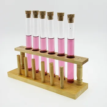 

Laboratory Test Tube Rack 6 Holes Testing Tubes Clip Holder Stand Dropper Wood Lab Supplies