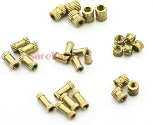 

20PCS Sizes M2*0.4 M2.5*0.45 M3*0.5 Metric Brass Knurl Nuts Fastener