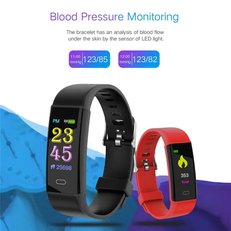 

Q02 Smart Band Bracelet Touch Screen Fitness Tracker Sleep Heart Rate Remote Control Photograph Wristband Message Reminder