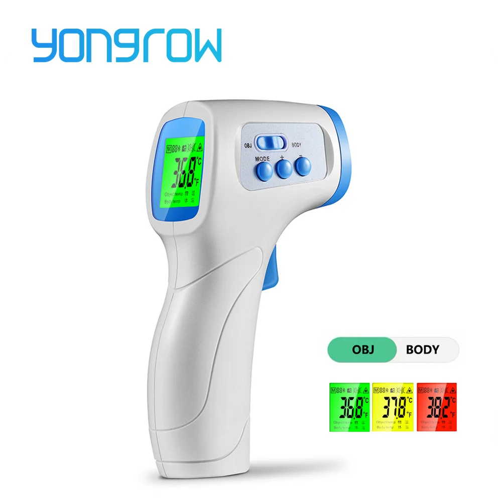 

Yongrow Infrared Forehead Thermometer Gun Digital Portable Non-contact Body/Object Temperature Measure IR Device for Fever Baby