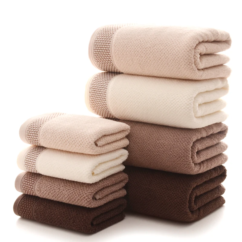 

1pcs 100% Cotton Bath Towel Thick 70x140cm Solid Color Jacquard Sheared Beach Face Towels Quick Dry Home Bathroom Towel