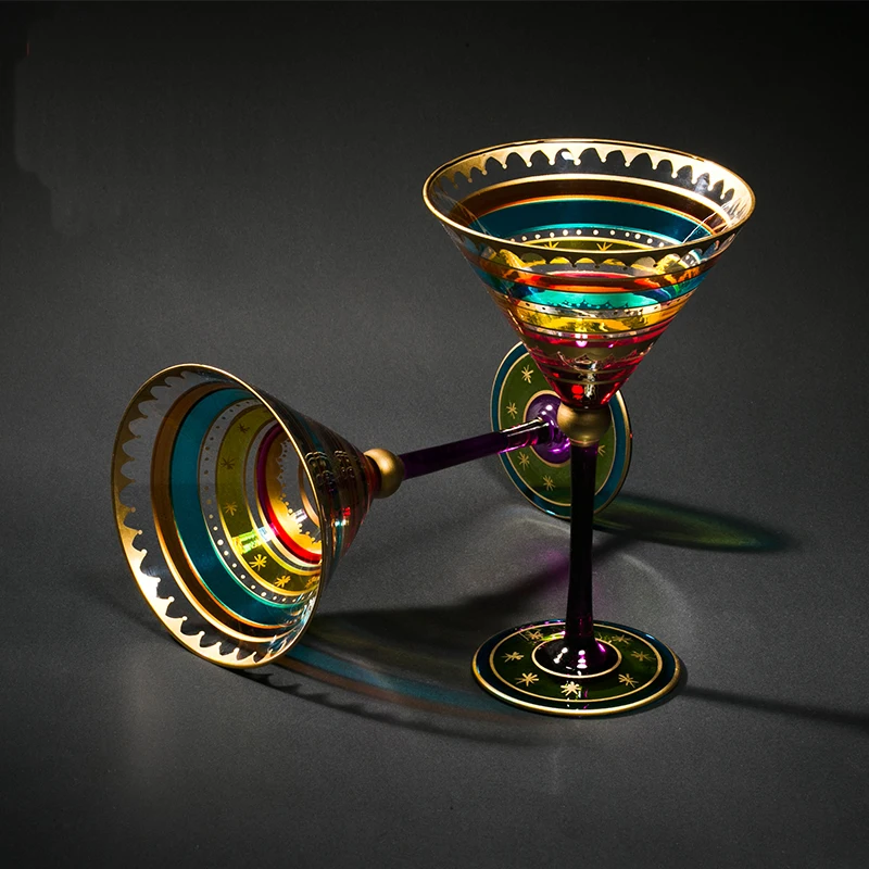 

Exquisite Cocktail Multi-color Glass Cup Unique Pretty Wine Home Furnishings Copo Glasses