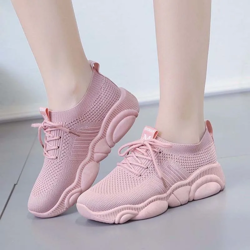 pink sports shoes