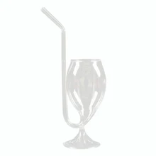 LUDA-бокал для вина, кружка прозрачная стеклянная посуда кружка для коктейля кружка с ремнем со встроенным питьевой трубки соломы для вечеринки для дома и бара