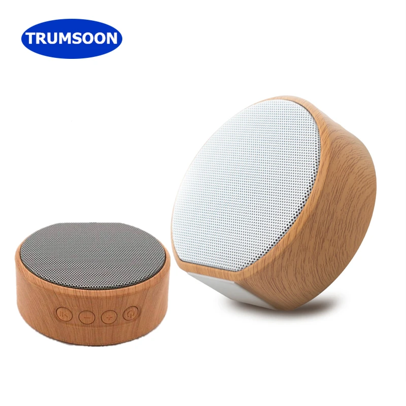 

TRUMSOON Mini Wireless Bluetooth Wooden Grain Speaker Support TF Card AUX Play Protable HiFi Stereo Speaker for Mobile Phone