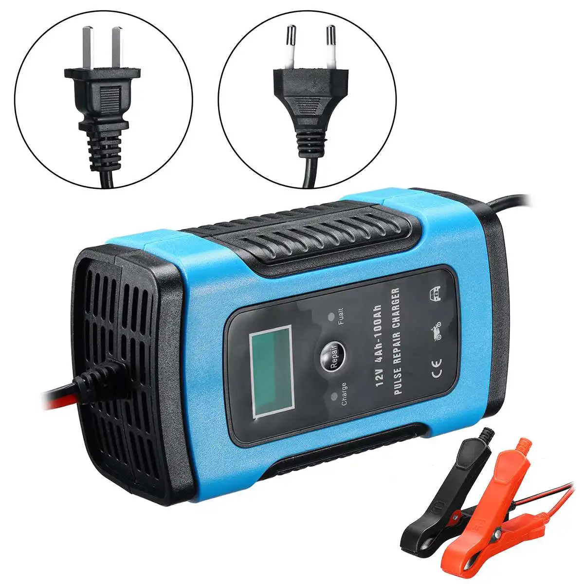 Online 12V 6A LCD Smart Fast Car Battery Charger for Auto Motorcycle Lead Acid AGM GEL Batteries Intelligent Charging 12 V Volt 6 A AMP