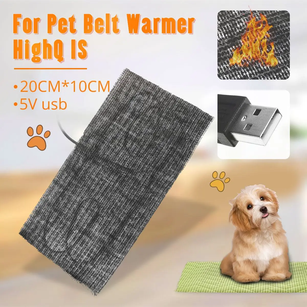 New 5V USB Electric Heating Pad Carbon Fiber Cloth Heater Pad Heating