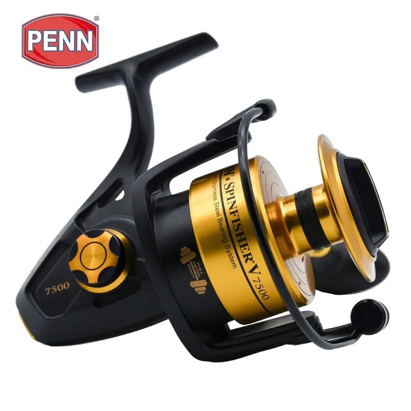 الأصلي بنسلفانيا Spinfisher V SSV 3500-10500 الغزل بكرة الصيد 5 + 1bb المعدني الكامل الجسم Ht-100 المياه المالحة قارب الصيد بكرة MAX18kg
