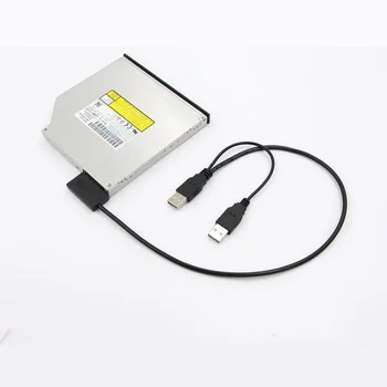 

200pcs USB2.0 to 6+7 13Pin Slimline SATA Cable With External USB2.0 Power Supply For Laptop CD-ROM DVD-ROM Adapter