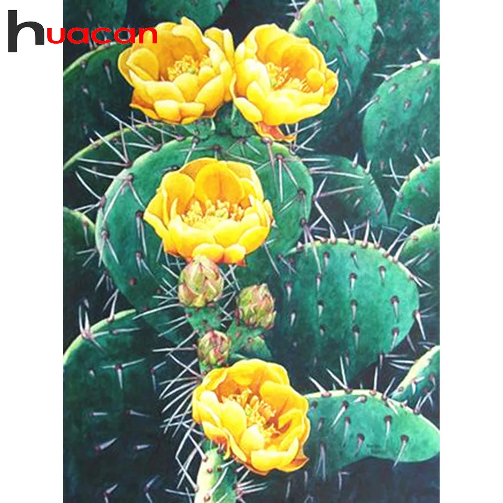 

Huacan DIY Diamond Painting Landscape Diamond Embroidery Full Display Cactus Diamond Mosaic Pictures Of Rhinestones Home Decor