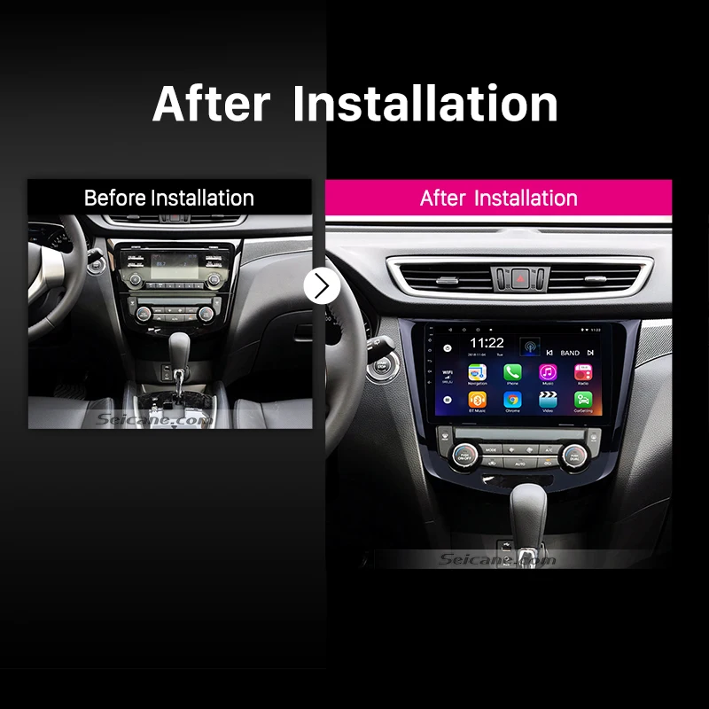 Top Seicane 2din Android 8.1 10.1" Bluetooth GPS System 1080P 4core Car Radio For 2014 Nissan QashQai X-Trail support WiFi TPMS OBD 5