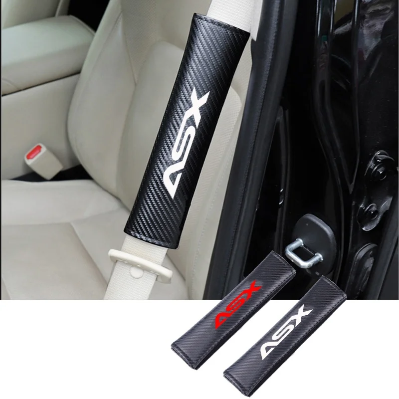 Для Mitsubishi Asx Pu углеродное волокно текстура ремень безопасности ремни безопасности Наплечная Подушка автомобильный ремень безопасности Чехол