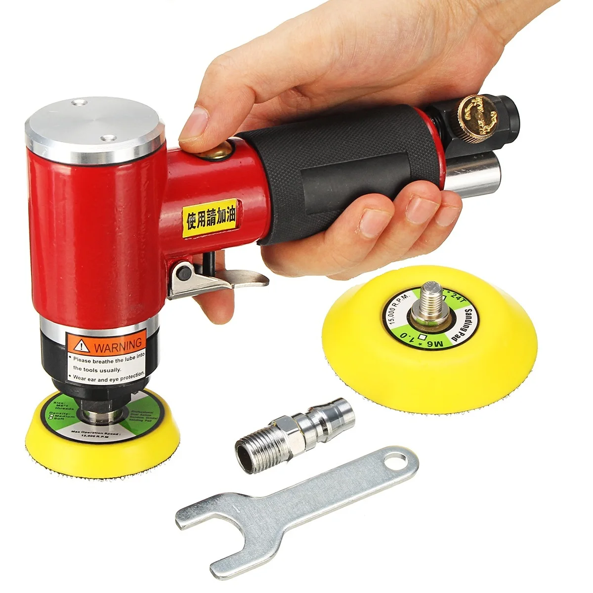 

Mini Air Sander Polishing Machine Pneumatic Straight Heart Polisher W/ 2''3'' Pad For Various Materials Grinding Fine Polishing