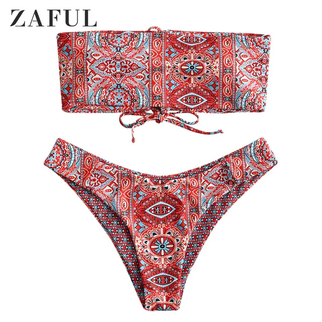 {Excellent|Wonderfull|Very Good|Very Recommended} ZAFUL Women African Print Bikini Set Swimwear Women Push-Up Padded Bra Swimsuit Beachwear Lady Print Vintage Ethnic Bikini Limited Price