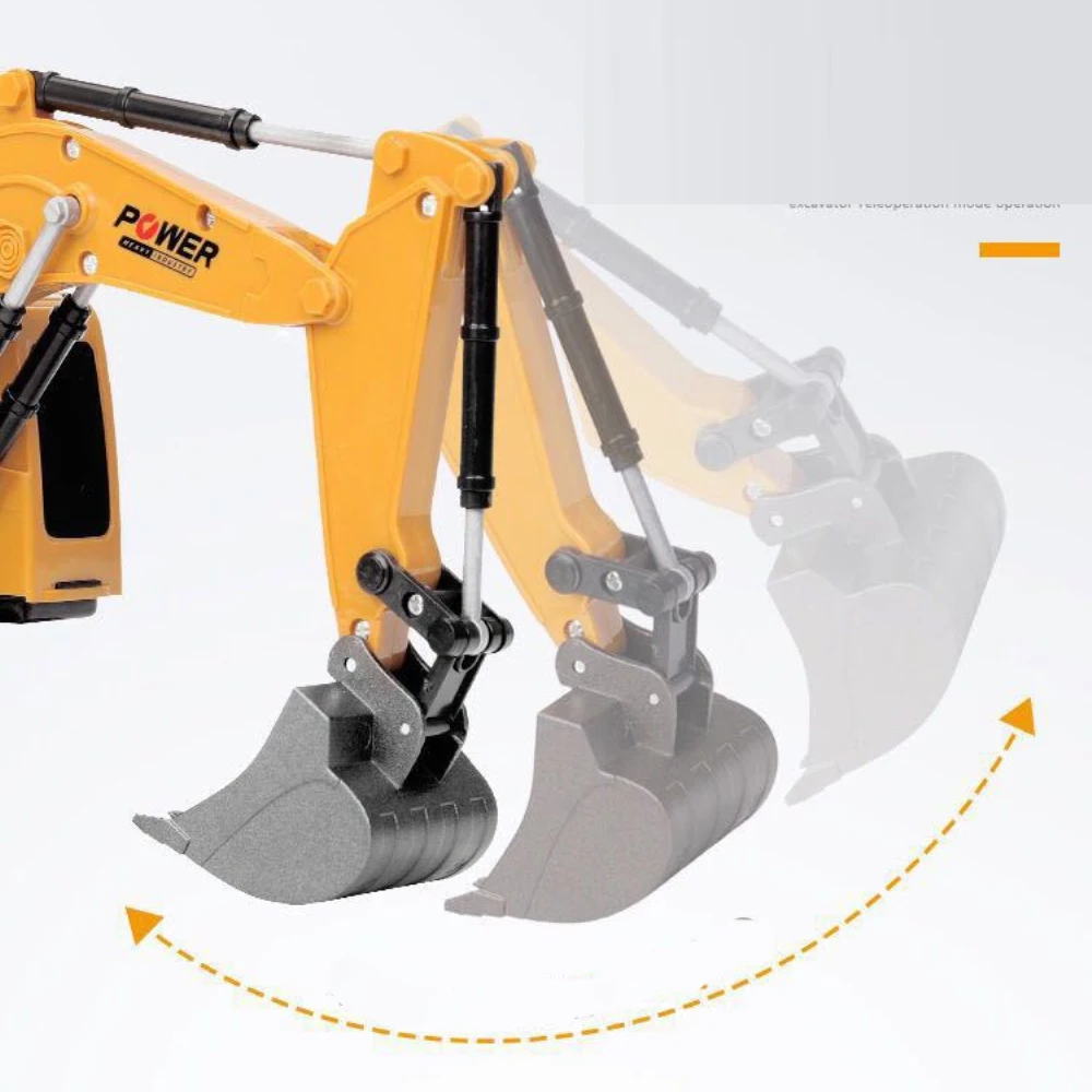 2.4Ghz 6 Channel 1:24 RC Excavator toy RC Engineering Car Alloy and plastic Excavator RTR For kids Christmas gift 5