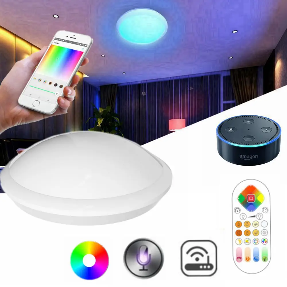 

ARILUX Wifi Smart LED Ceiling Light 30W RGB+W+WW LED Ceiling Light with IR Remote work with Alexa Amazon