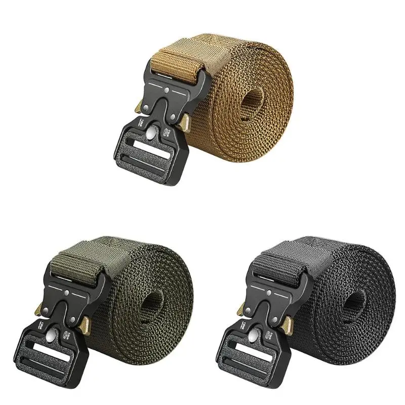 

Multifunction Nylon Quick Release Waist Belt Cinturon Automatic Metal Buckle Adjustable Training Waist Strap Hunting Accessories
