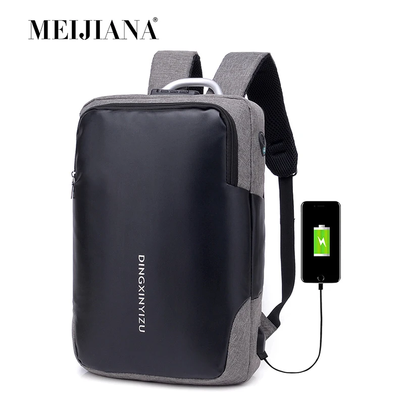 

MeiJiaNa password lock computer backpack men's business Backpack Hot Anti-Theft with New backpack Charging USB