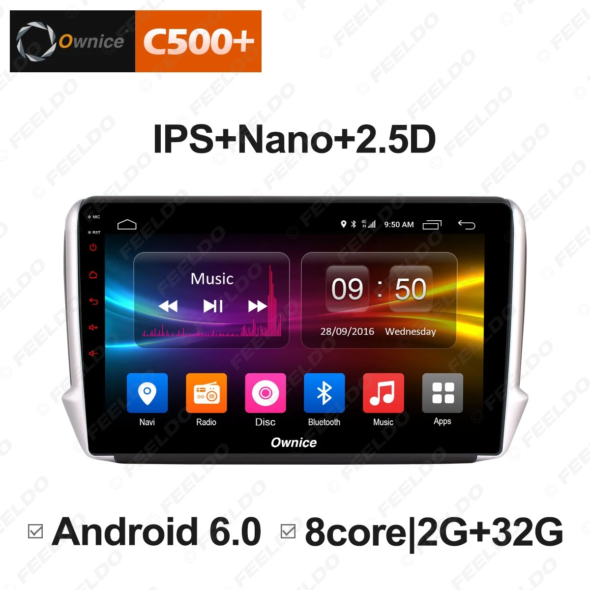 Top FEELDO 10.1" Android 6.0 4-Core/DDR3 1G/16G/Support 4G Dongle Car Media Player With GPS/FM/AM For Peugeot 2008 2014-2016 - 1din 2 Top FEELDO 10.1" Android 6.0 4-Core/DDR3 1G/16G/Support 4G Dongle Car Media Player With GPS/FM/AM For Peugeot 2008 2014-2016 - 1din 2