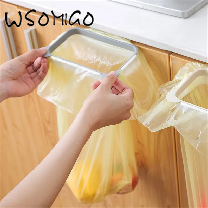 WSOMIGO 1Pc Kitchen Cabinet Door Garbage Bag Vegetable Shelf Rack Kitchen Garbage Rack Gadget Trash Rack Kitchen Accessories-S WSOMIGO 1Pc Kitchen Cabinet Door Garbage Bag Vegetable Shelf Rack Kitchen Garbage Rack Gadget Trash Rack Kitchen Accessories-S