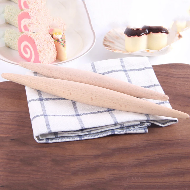 

1* 23/28cm Non-Stick Rolling Pin Stick Double Tip Wood Pasta Dumpling Skin Maker baking pastry dough making kitchen tool