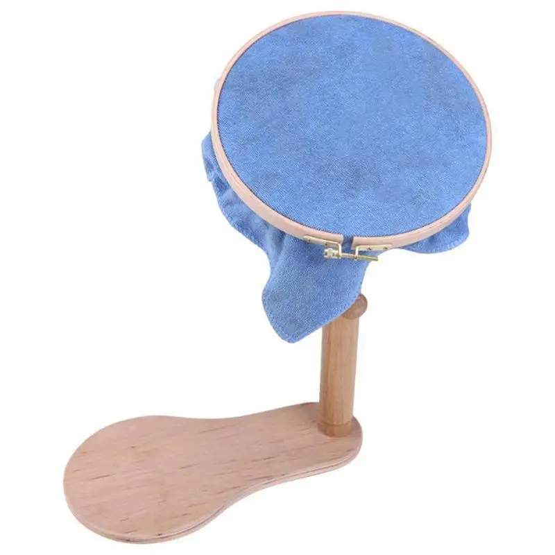 

Wood Cross Stitch Rack Embroidery Hoop High Adjustable Wooden Standing Leg Frame Solid 360 Degree Rotation Adjustable Practical