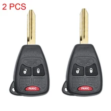 2 Pack 3-Button Keyless Remote Key Case Cover For 2006~2009 Dodge Ram 1500 2500