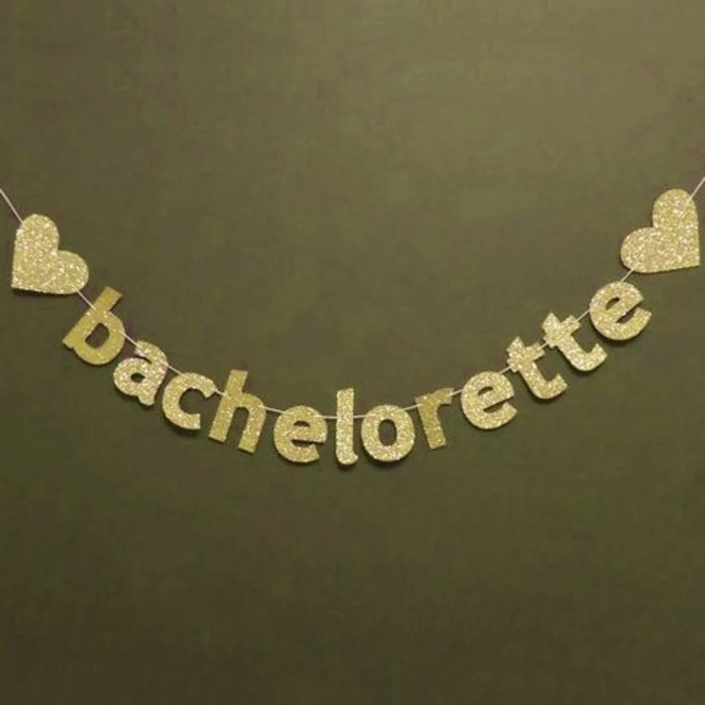 

Pack Of 1pc Hanging Glitter Gold Bachelorette Banner Party Backdrop For Bachelorette Party Decoration Bridal Shower