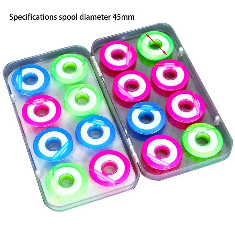 

Painted Plastic Main Line Box 8/16-Axis Shaft Fishing Line Box Foam Winding Board Shaft Portable Bobbin Spools Tackle Box