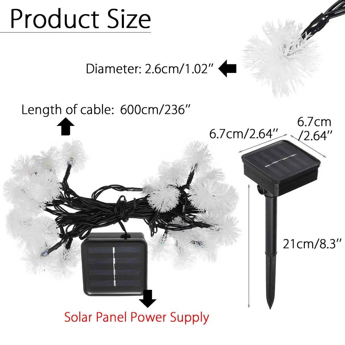 30 светодиодный рождественские светильники на солнечной батарее, снежные хлопья, светодиодный светильник, зимний Снежный шар, гирлянды, уличный светильник, водонепроницаемые, вечерние, Декор