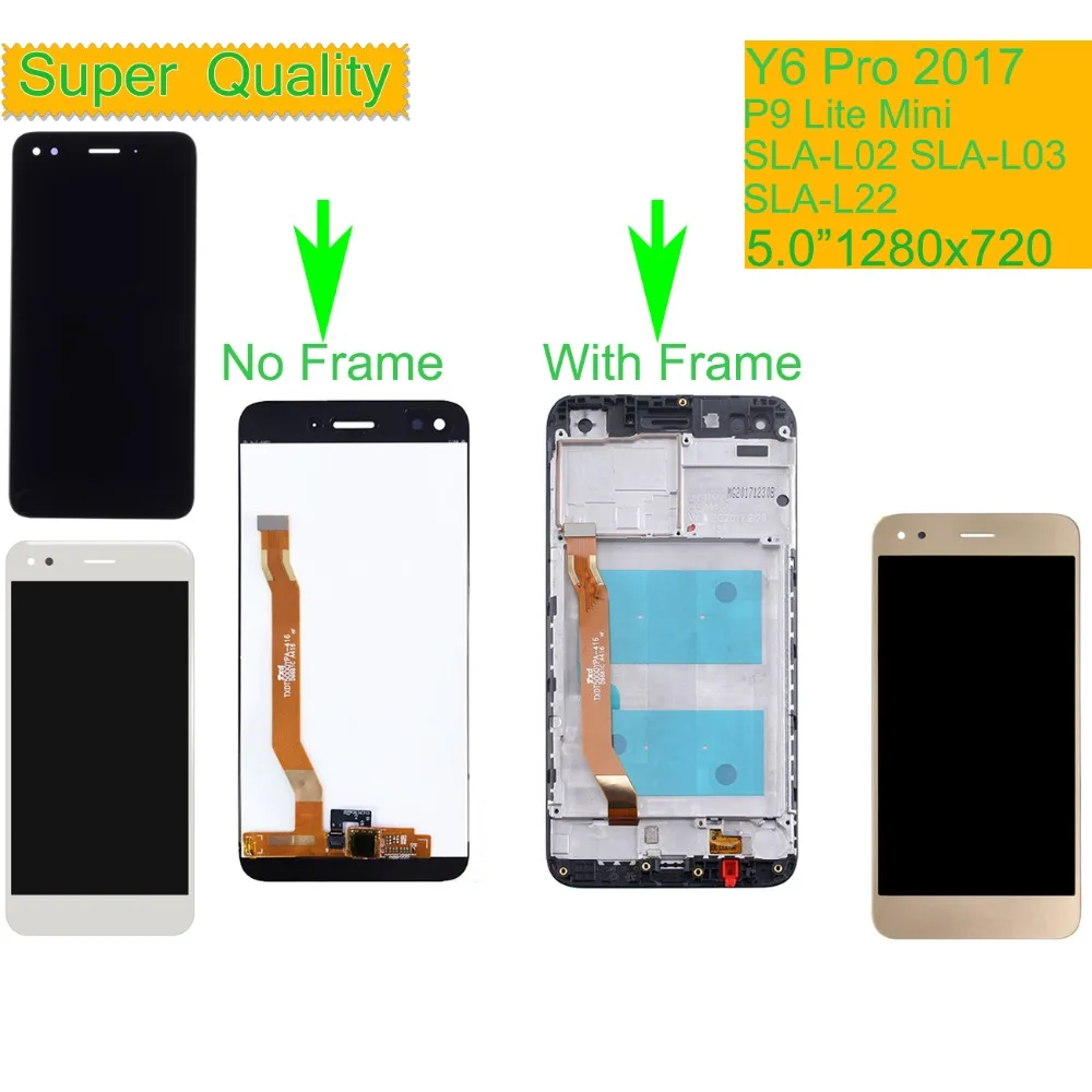 

10Pcs/lot For Huawei Y6 Pro 2017 LCD DUAL SIM SLA-L02 SLA-L03 SLA-L22 LCD Display Touch Screen Assembly With Frame P9 Lite Mini