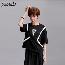 1423 Лето Harajuku короткий рукав Футболка женская уличная Летняя Повседневная Свободная хип-хоп Футболка женская Стретч-трикотаж хлопок