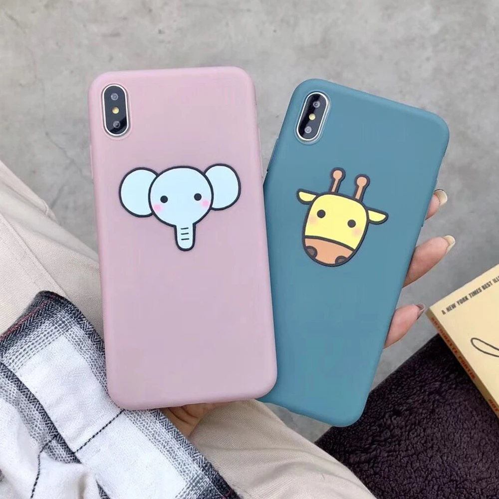 LOVECOM Cute Cartoon Case For iPhone XS Max XR XS 6 6S 7 8 Plus Full Body Giraffe Elephant Soft TPU Phone Back Cover Cases Gift LOVECOM Cute Cartoon Case For iPhone XS Max XR XS 6 6S 7 8 Plus Full Body Giraffe Elephant Soft TPU Phone Back Cover Cases Gift