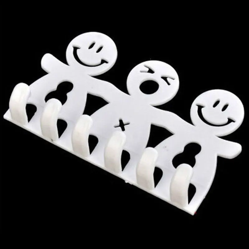 Милый смайлик присоски зубная щетка стойки Ванная комната комплект мультфильм улыбка Зубная щётка держатель настенный присоске белый 5 позиций