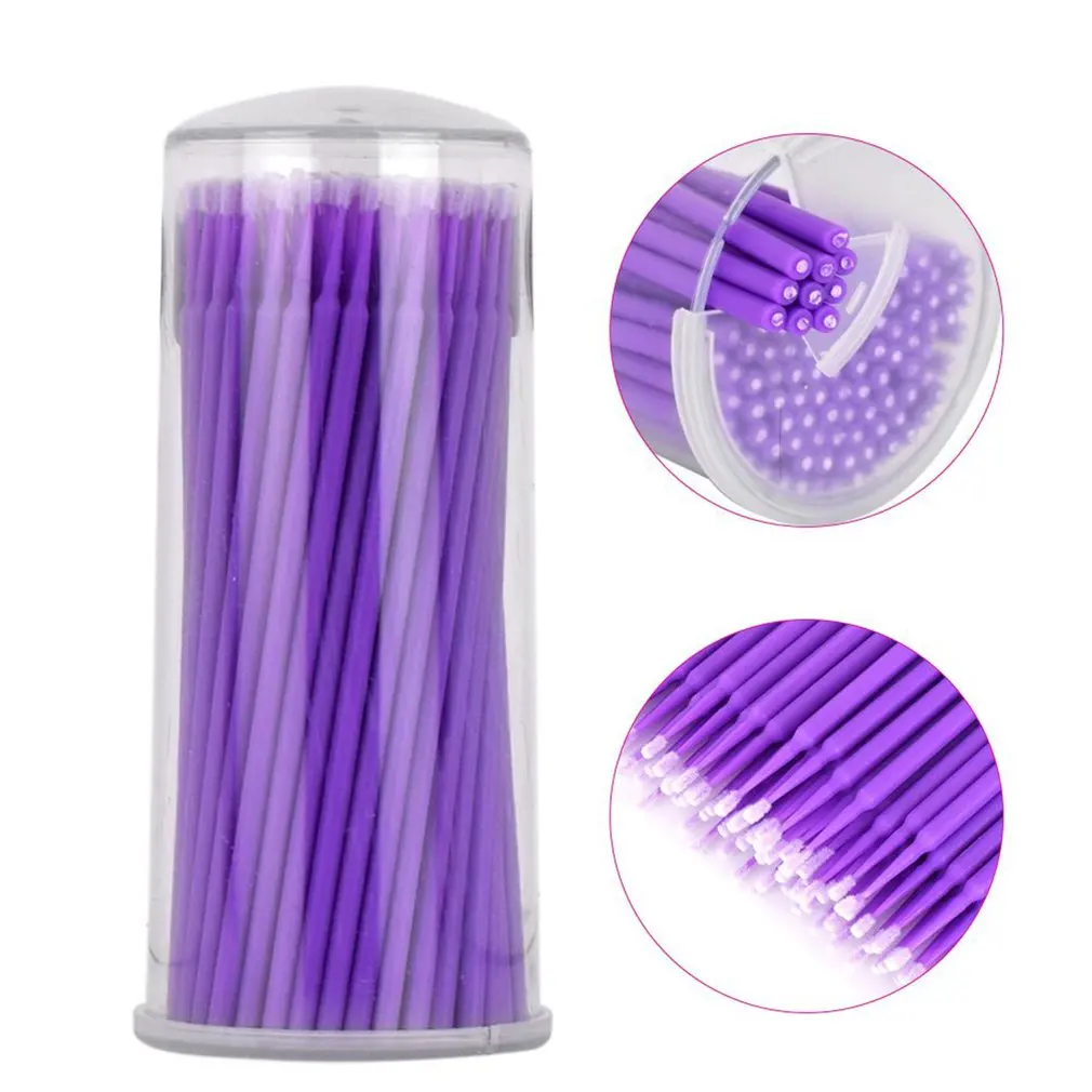 Микробраши с длинной головкой. Микробраши nail art фиолетовые 2мм 100шт в уп. ). Микробраши 1,5 мм розовые. Микрощеточки luxury (маленькие), 100 шт.