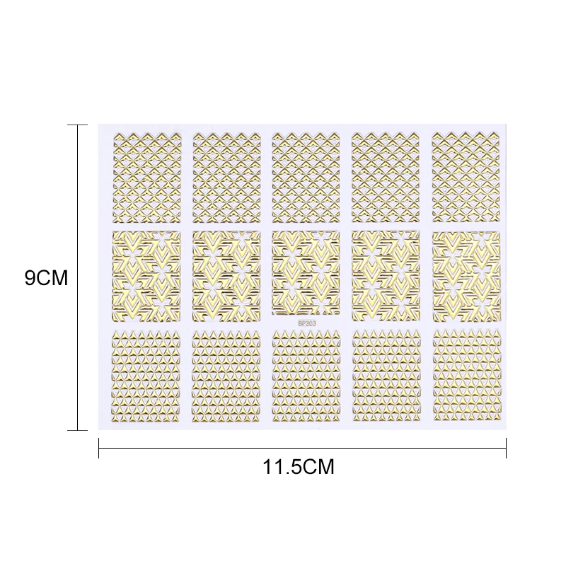 Золотая 3D наклейка для ногтей, неправильная сетка, геометрический узор, полоски, сердце, звезда, дизайн ногтей, винилы, переводная наклейка s