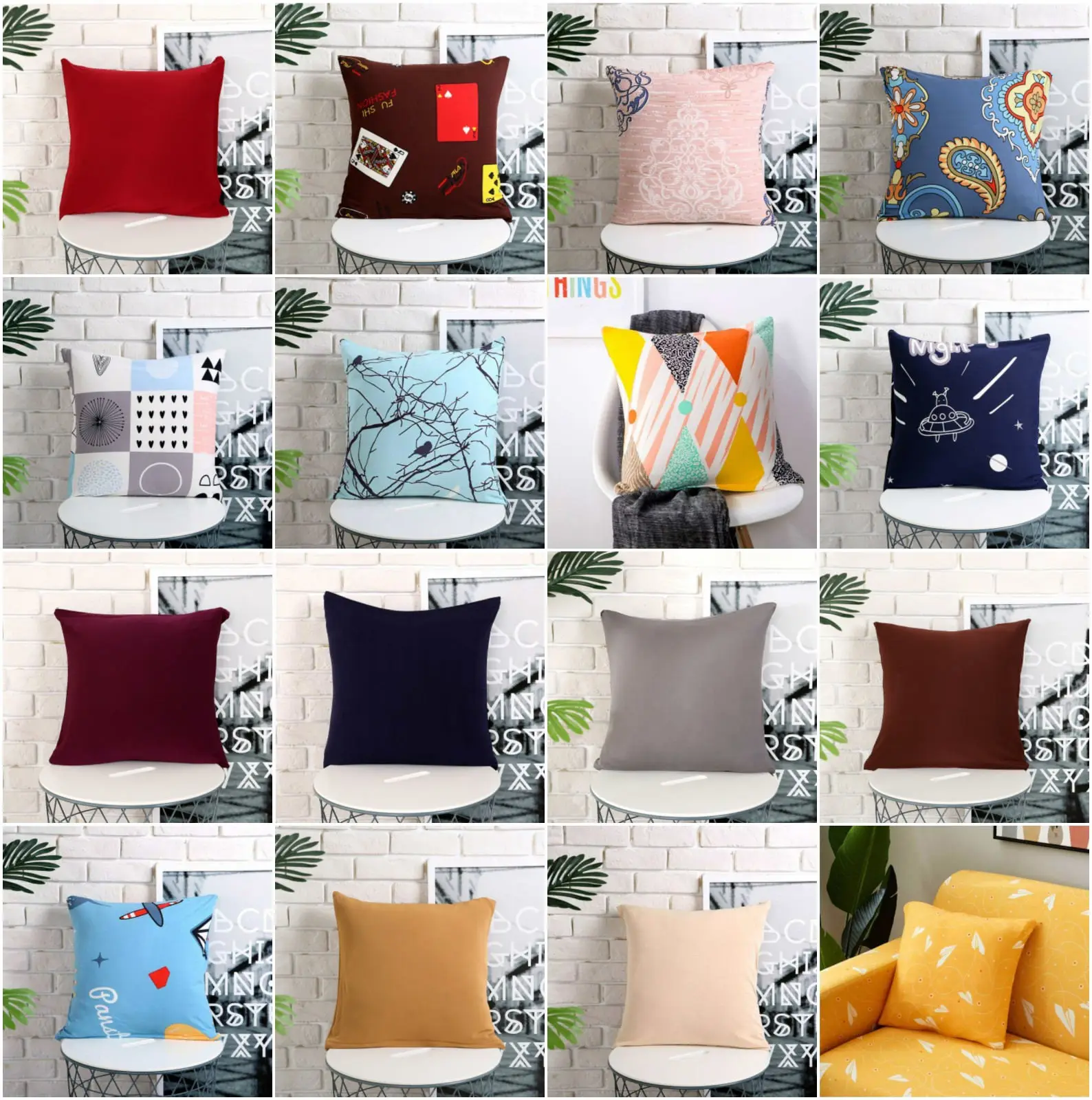 

Minimalist Cute Pillow Case Throw Pillowcase Cotton Linen Printed Pillow Covers For Office Home Textile