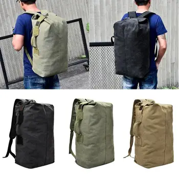 

Multifunctional Military Tactical Canvas Backpack Men Male Big Army Bucket Bag Outdoor Sports Duffle Bag Travel Rucksack
