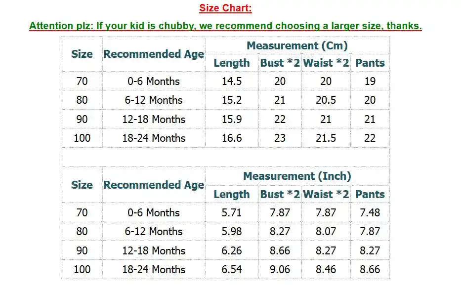 Girls Swimsuit Size Chart