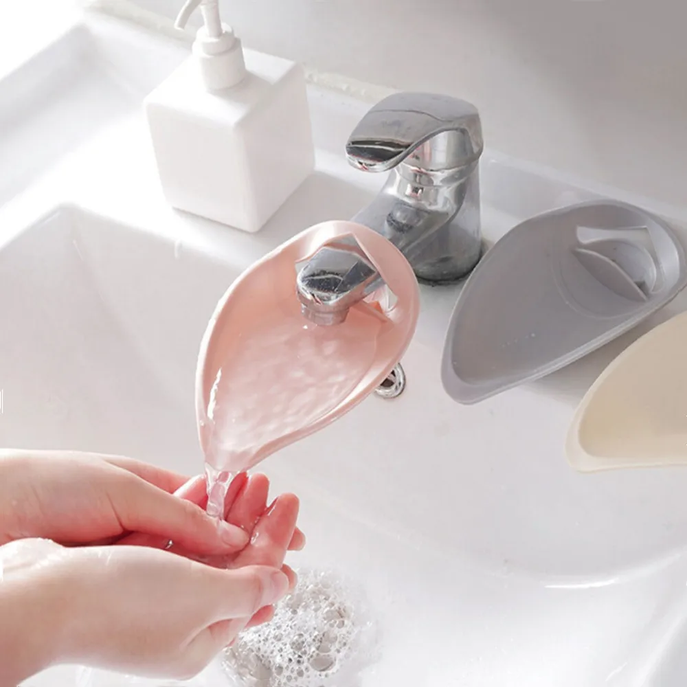 Silicone Faucet Extender Toddler Kids Water Reach Faucet Rubber Hand Washing Bathroom Accessorie Kitchen Gift