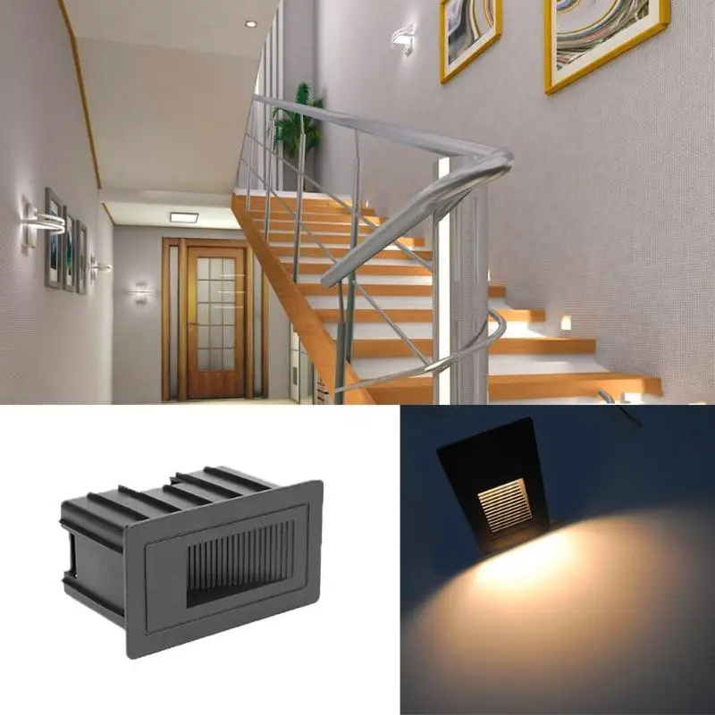 

3W COB Recessed Outdoor Stair Light Waterproof Wall Corner Lamp Footlight